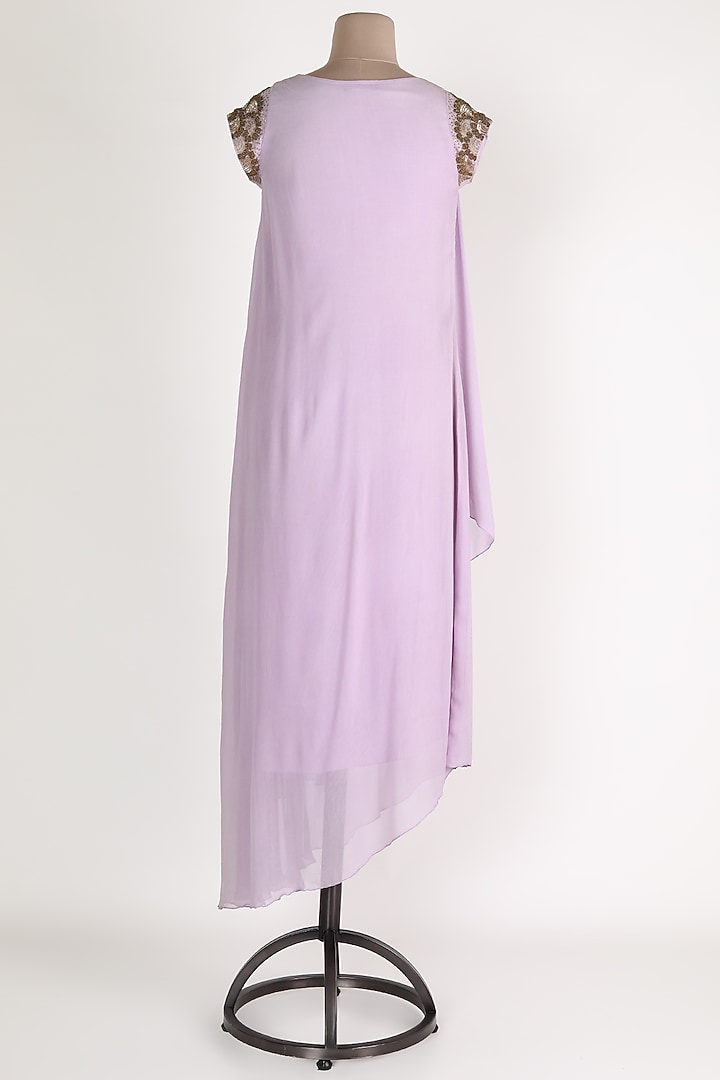 Mauve Embellished Asymmetric Tunic by Sadan Pande at Pernia's Pop Up Shop