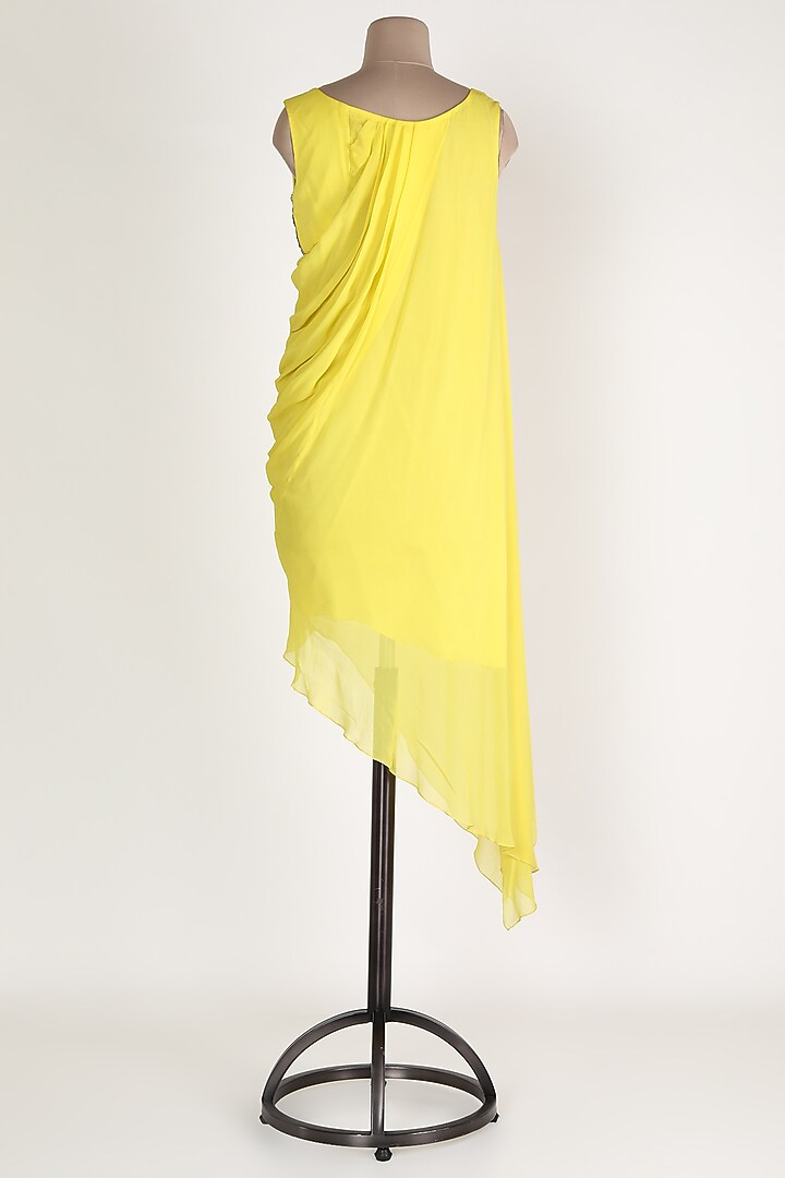 Lemon Embroidered Asymmetric Tunic by Sadan Pande at Pernia's Pop Up Shop