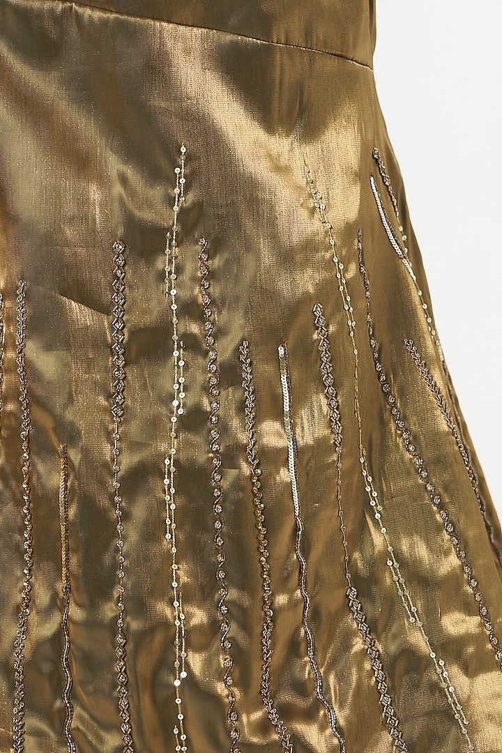 Gold Embellished Tube Gown by Sadhvi Dang