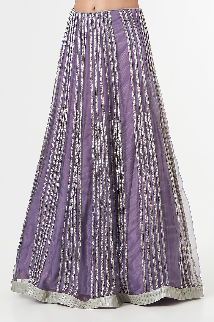 Lavender Embroidered Wedding Lehenga Set by Sadhvi Dang at Pernia's Pop Up Shop
