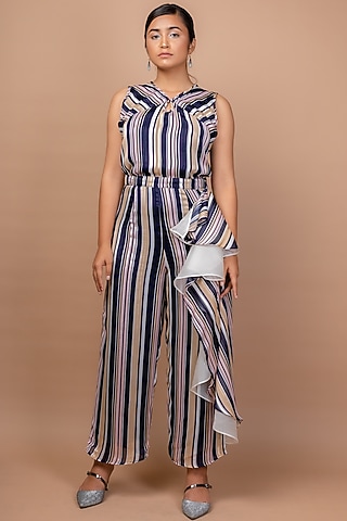 Multi-Coloured Printed Pant Set by Sadhvi Suri