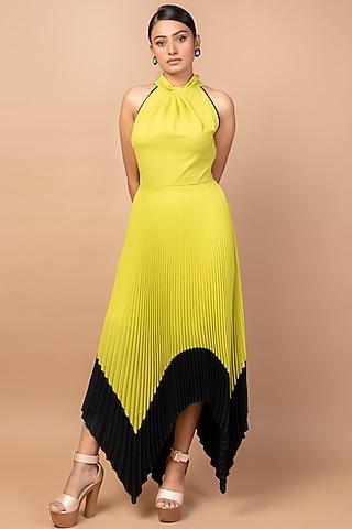 mustard yellow pleated dress Straps Mermaid Mustard Yellow Pleated Long Prom Dress FancyVestido