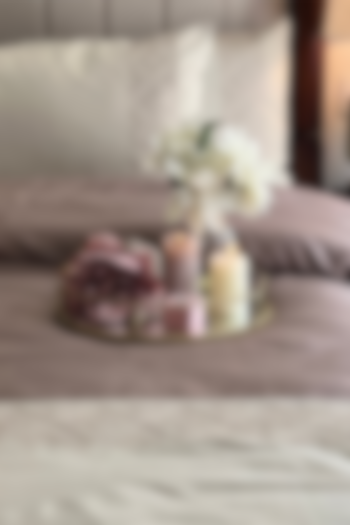 Beige Cotton Bedding Set (Set of 4) by SADYASKA at Pernia's Pop Up Shop