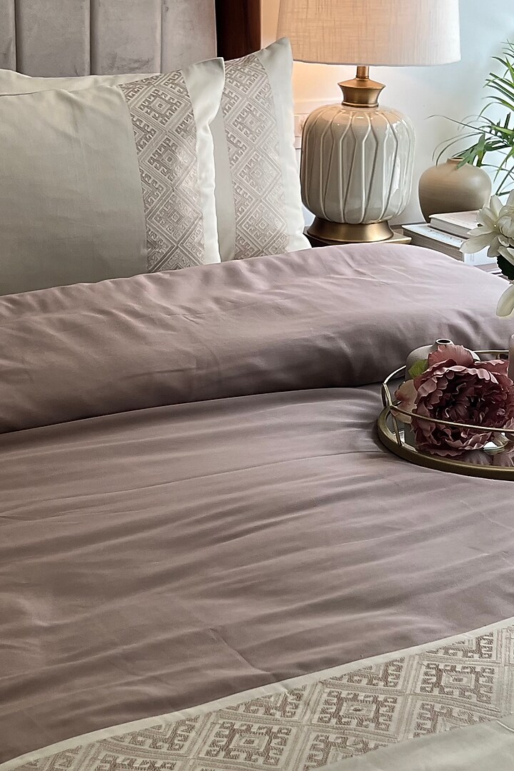 Beige Cotton Bedding Set (Set of 4) by SADYASKA at Pernia's Pop Up Shop