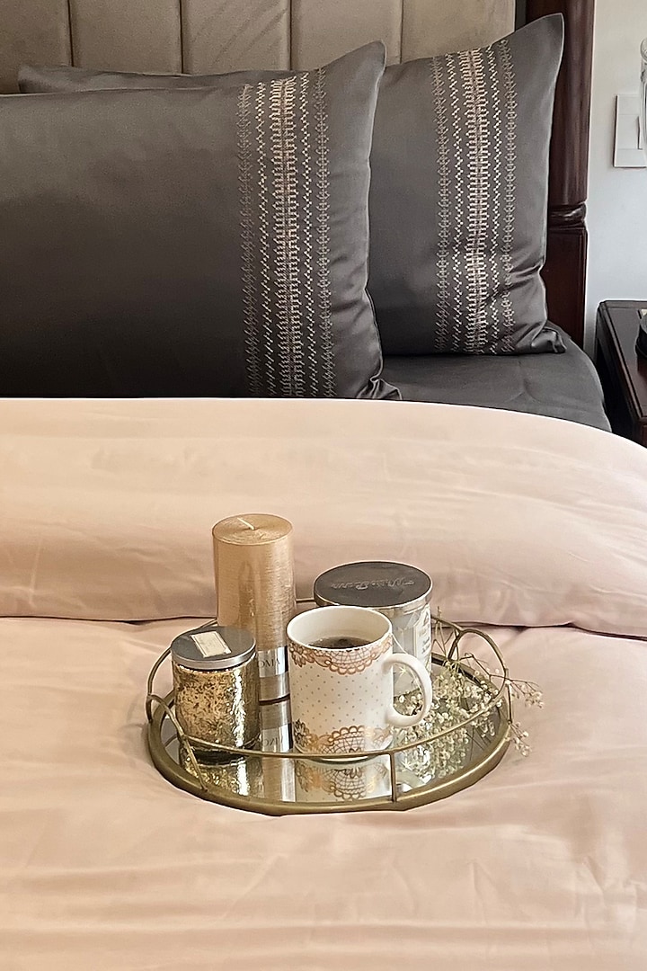 Elephant Grey Cotton Bedding Set (Set of 4) by SADYASKA at Pernia's Pop Up Shop
