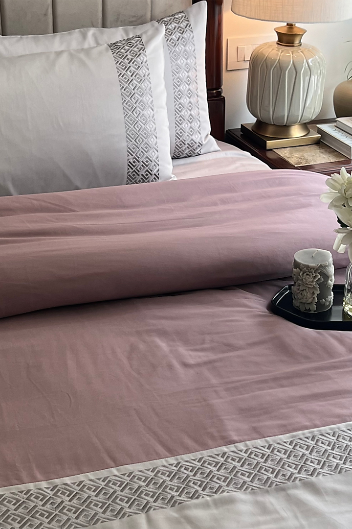 Pearl Grey Cotton Bedding Set (Set of 4) by SADYASKA
