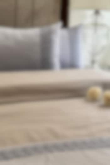 Smoke Blue Cotton Bedding Set (Set of 4) by SADYASKA at Pernia's Pop Up Shop