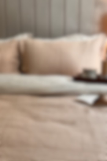 Oats Beige Cotton Woven Bedding Set (Set of 6) by SADYASKA at Pernia's Pop Up Shop