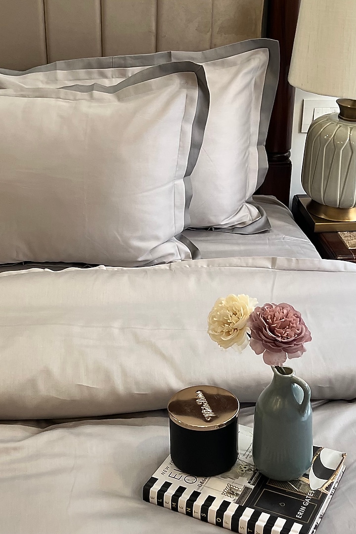 Pearl Grey Cotton Duvet Cover by SADYASKA at Pernia's Pop Up Shop