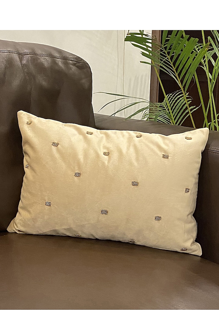 Stone Gold Velvet Cushion Cover by SADYASKA at Pernia's Pop Up Shop