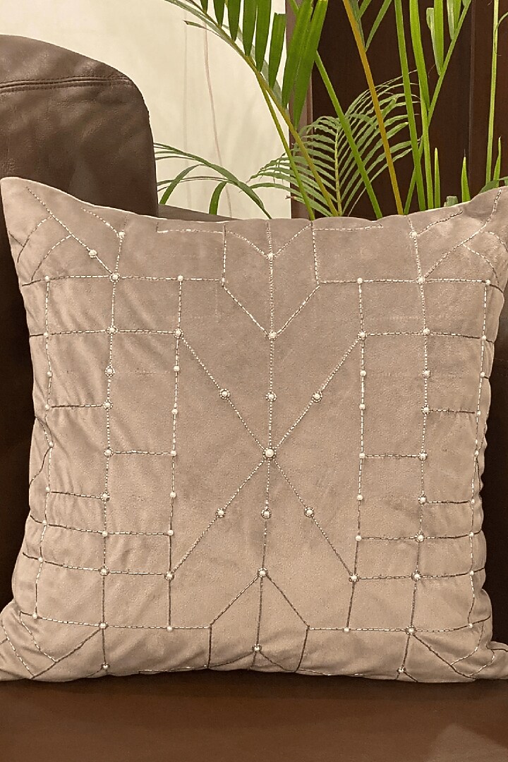 Scatter Silver Velvet Cushion Cover by SADYASKA at Pernia's Pop Up Shop
