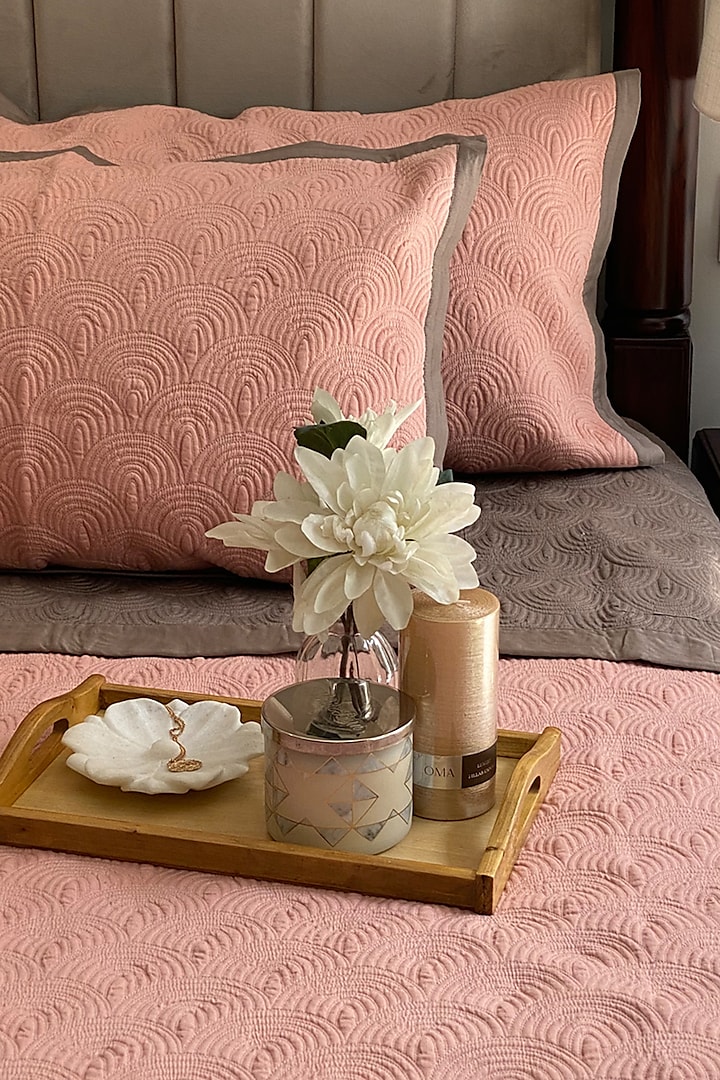 Coral Cotton Bedspread Set (Set of 3) by SADYASKA at Pernia's Pop Up Shop