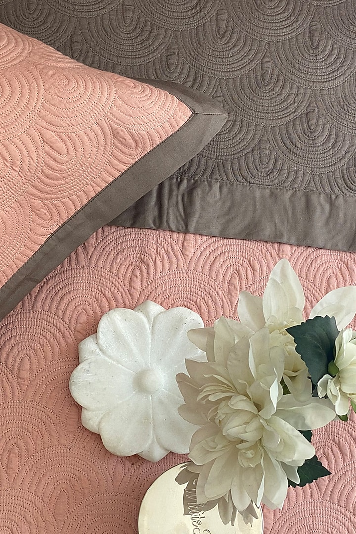 Coral Cotton Bedspread Set (Set of 3) by SADYASKA at Pernia's Pop Up Shop