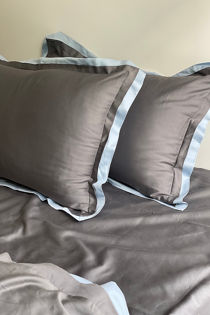 Grey Cotton Bedsheet Set (Set of 3) by SADYASKA