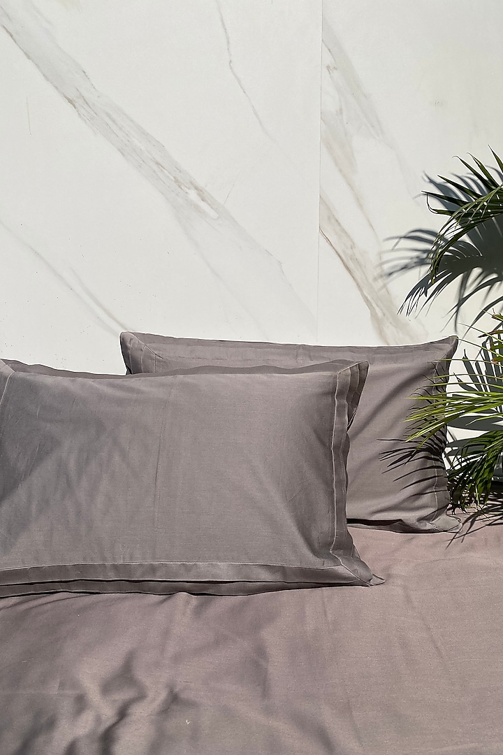 Olive Grey Bedsheet Set (Set of 3) by SADYASKA