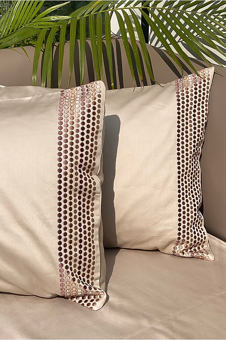 Beige Printed Bedsheet Set by SADYASKA at Pernia's Pop Up Shop