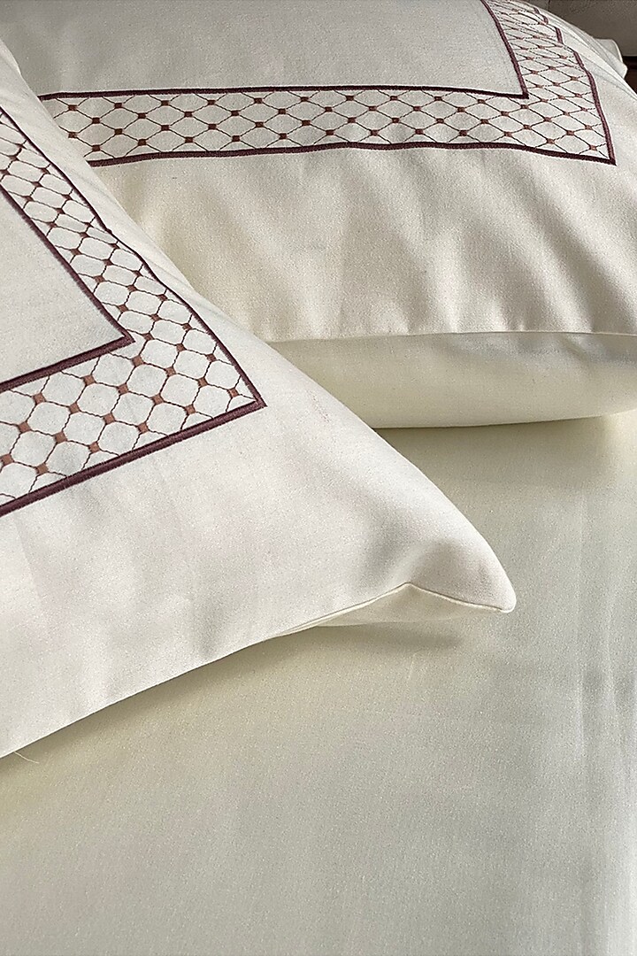Ivory Cotton Bedsheet Set by SADYASKA at Pernia's Pop Up Shop