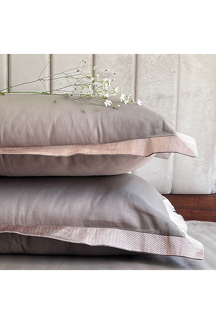Khaki Cotton Bedsheet Set by SADYASKA at Pernia's Pop Up Shop