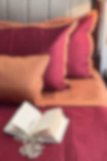 Rust Cotton Quilted Bedspread Set (Set Of 3) by SADYASKA at Pernia's Pop Up Shop