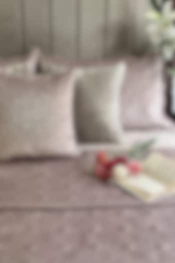 Onion Pink Velvet Quilted Bedspread Set (Set Of 3) by SADYASKA at Pernia's Pop Up Shop