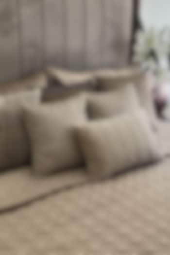 Champagne Gold  Velvet Quilted Bedspread Set (Set Of 3) by SADYASKA at Pernia's Pop Up Shop