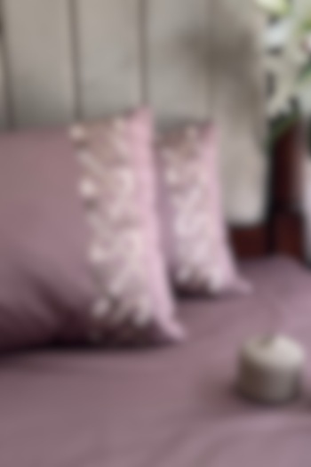 Old Rose Cotton Bedsheet Set (Set of 3) by SADYASKA at Pernia's Pop Up Shop