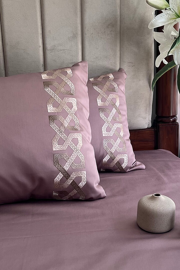 Old Rose Cotton Bedsheet Set (Set of 3) by SADYASKA at Pernia's Pop Up Shop