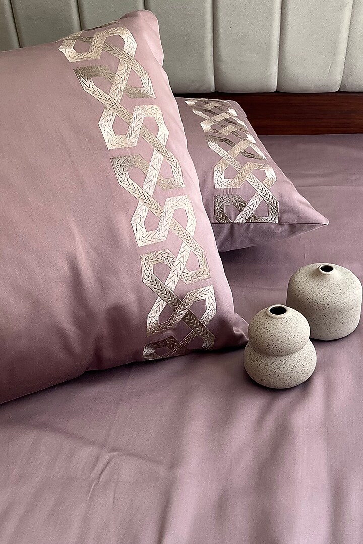 Old Rose Cotton Bedsheet Set (Set of 3) by SADYASKA at Pernia's Pop Up Shop