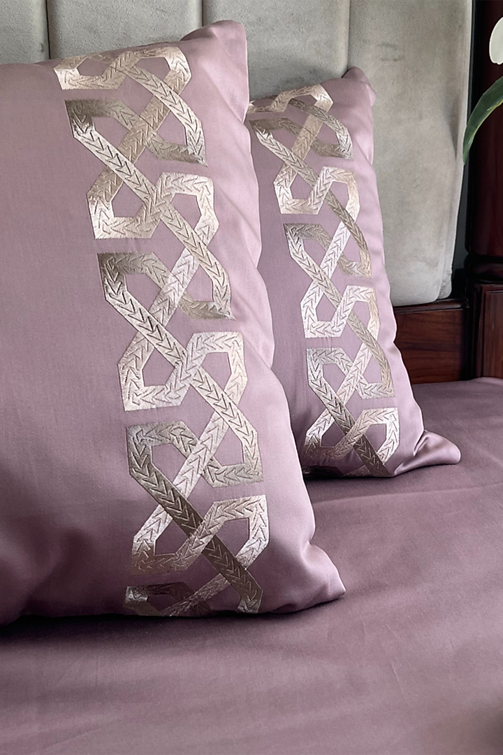 Old Rose Cotton Bedsheet Set (Set of 3) by SADYASKA at Pernia's Pop Up Shop