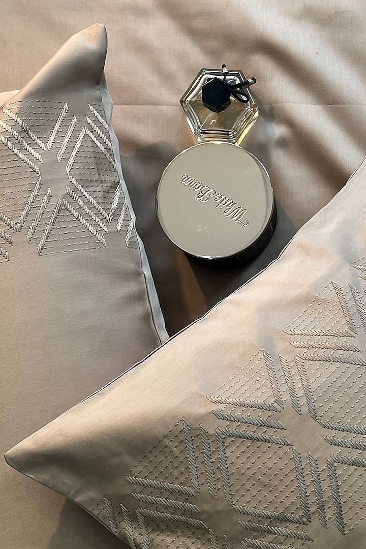 Sand Cotton Bedsheet Set (Set of 3) by SADYASKA at Pernia's Pop Up Shop