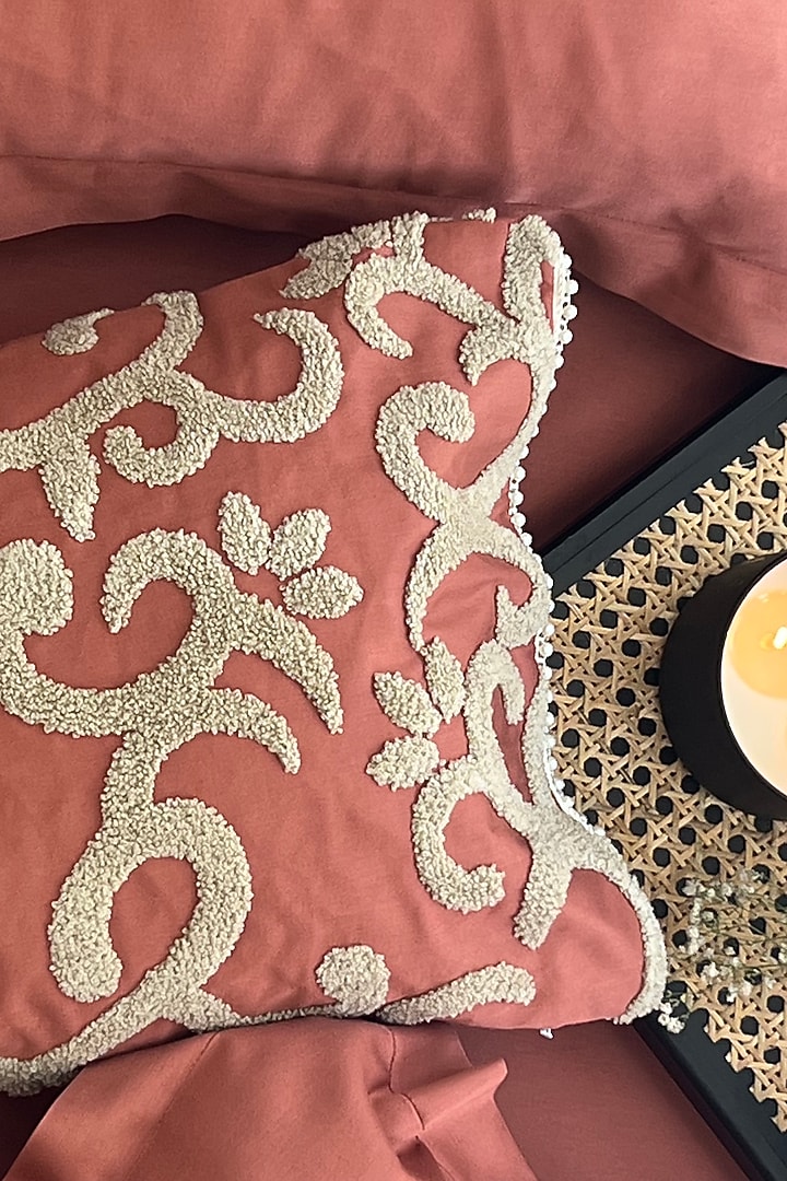 Terracotta Cotton Bedsheet Set (Set of 4) by SADYASKA at Pernia's Pop Up Shop