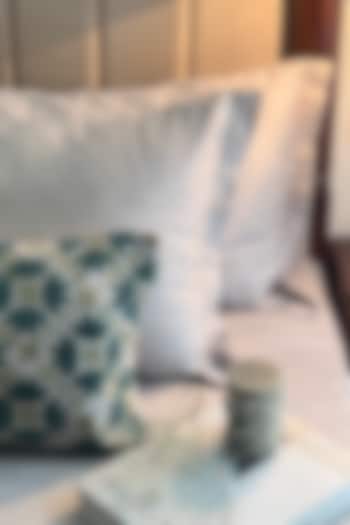 Pearl Grey Cotton Bedsheet Set (Set of 4) by SADYASKA at Pernia's Pop Up Shop