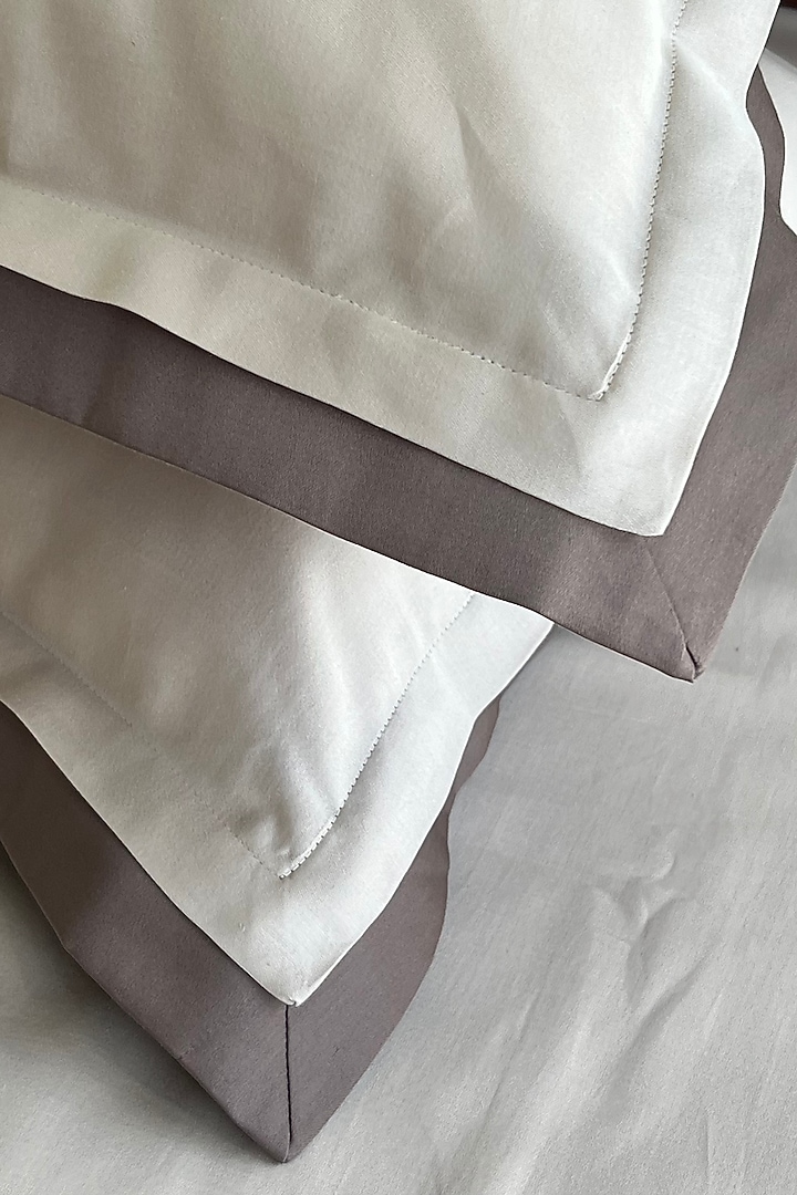 Oats Beige Bedsheet Set In Cotton (Set of 3) by SADYASKA at Pernia's Pop Up Shop
