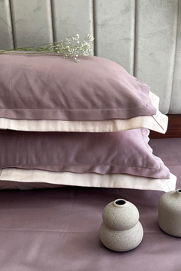 Old Rose Bedsheet Set In Cotton (Set of 3) by SADYASKA at Pernia's Pop Up Shop