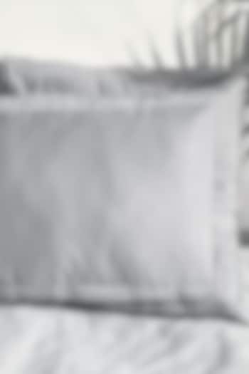 Slate Grey Cotton Tri-Pleated Bedsheet Set Of 3 by SADYASKA at Pernia's Pop Up Shop