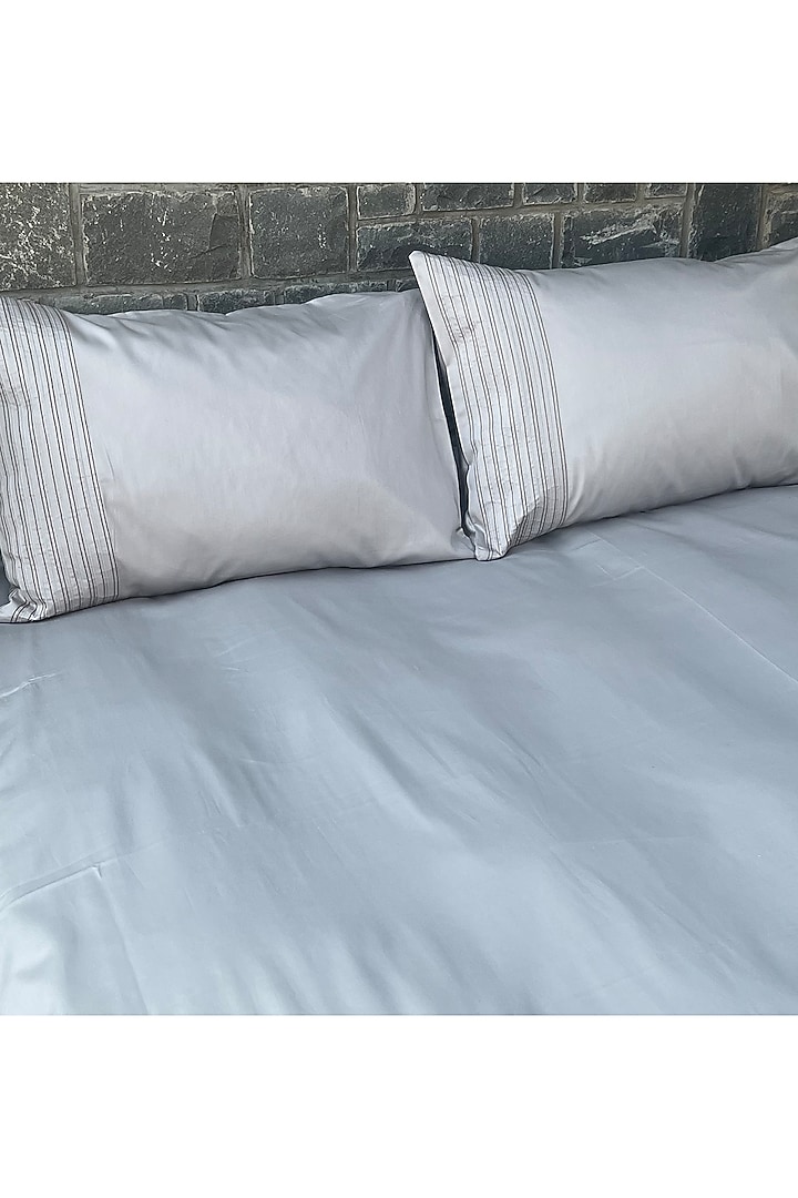 Pearl Grey Cotton Bedsheet Set Of 3 by SADYASKA at Pernia's Pop Up Shop