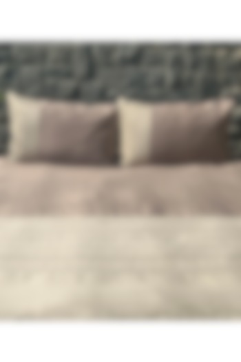 Mocha Brown & Beige Cotton Bedsheet Set Of 3 by SADYASKA at Pernia's Pop Up Shop