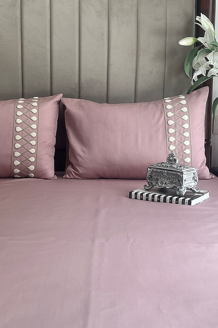 Old Rose Cotton Rich Bedsheet (Set Of 3) by SADYASKA at Pernia's Pop Up Shop