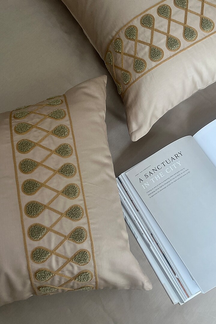 Sand Cotton Rich Bedsheet (Set Of 3) by SADYASKA at Pernia's Pop Up Shop