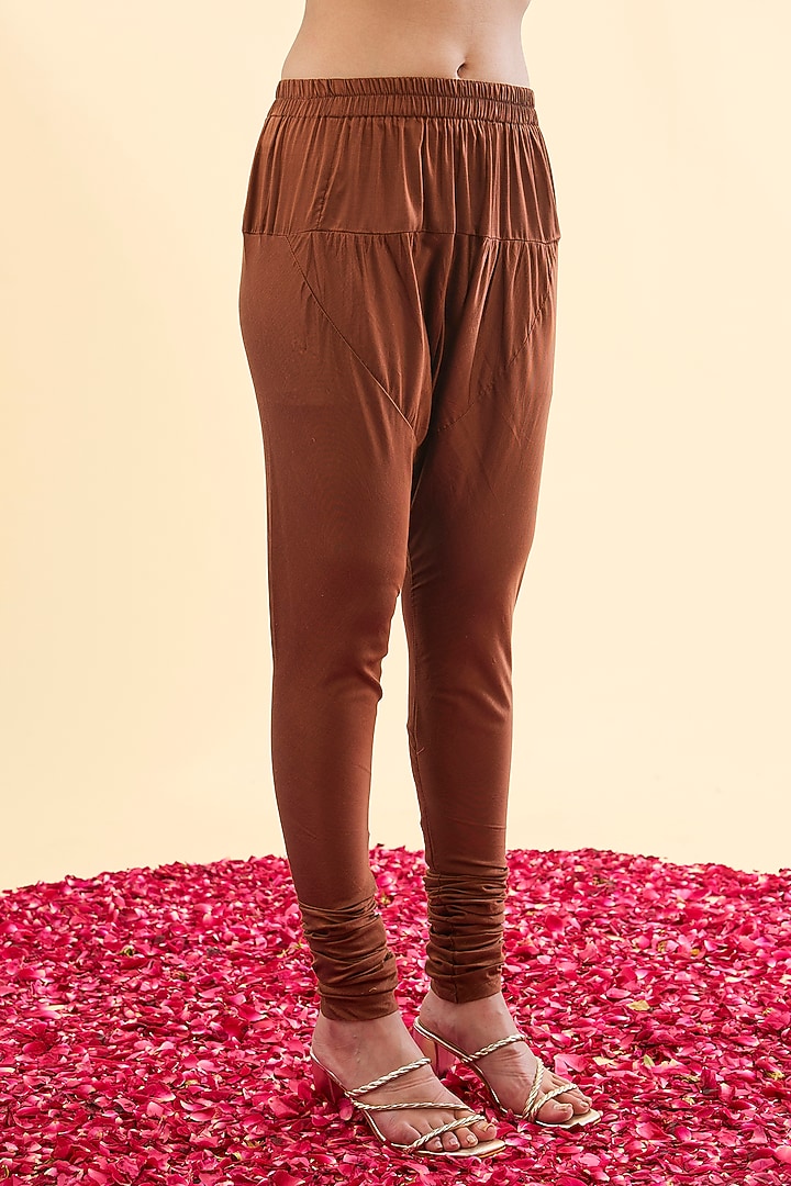 Brown Vegan Silk Wedding Anarkali Set by Safaa at Pernia's Pop Up Shop
