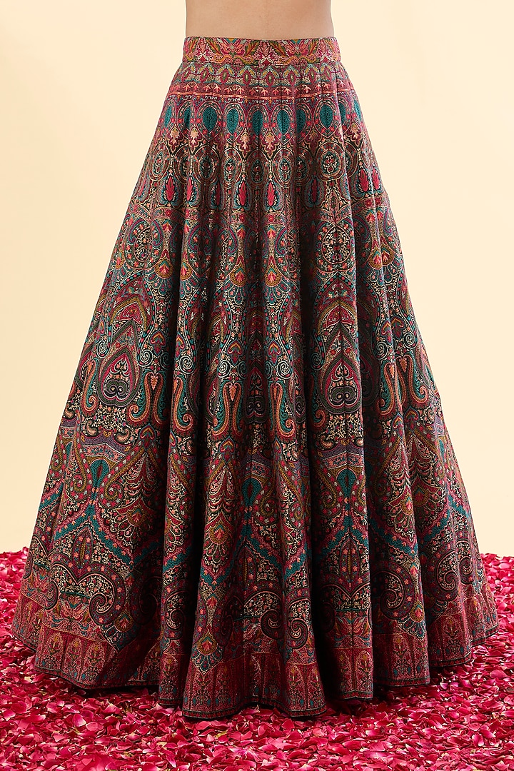 Black Moonga Silk Wedding Lehenga Set by Safaa at Pernia's Pop Up Shop
