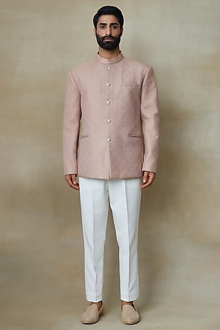 Buy Cream Bandhgala Suit for men Online from Indian Designers 2024