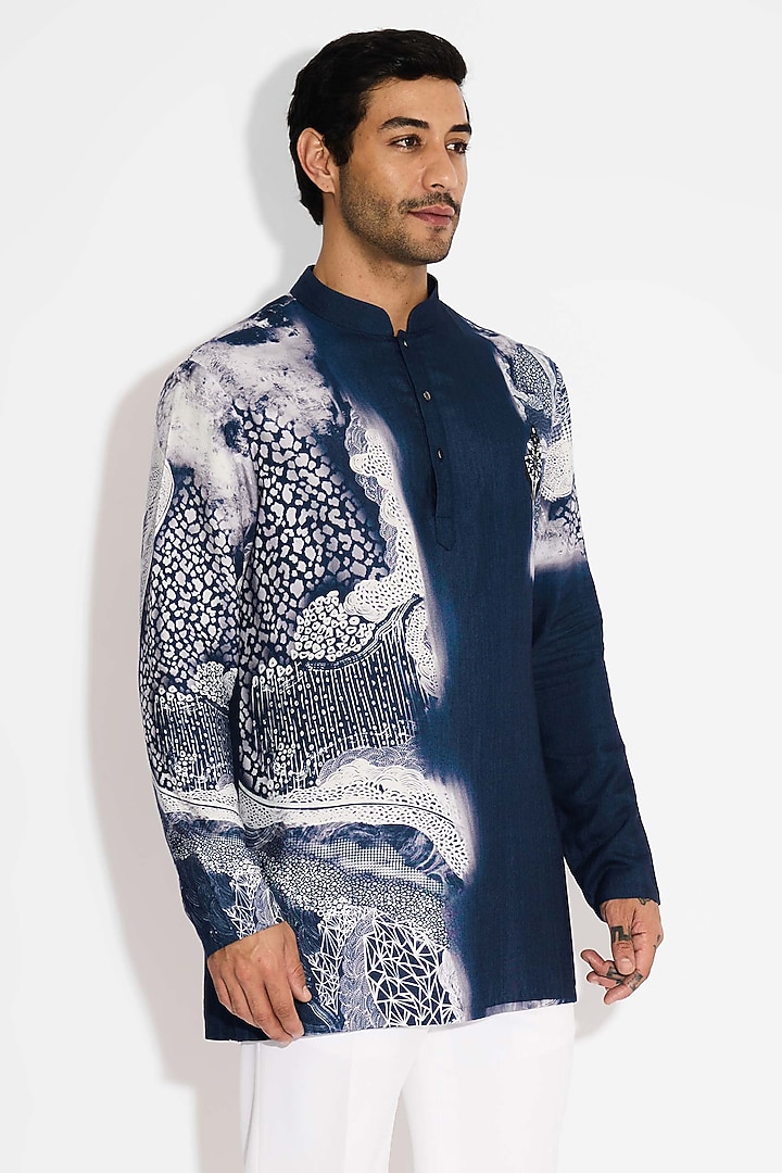 Ivory Banana Crepe Handcrafted Bell-Bottom Pant by SHASHA GABA MEN at Pernia's Pop Up Shop