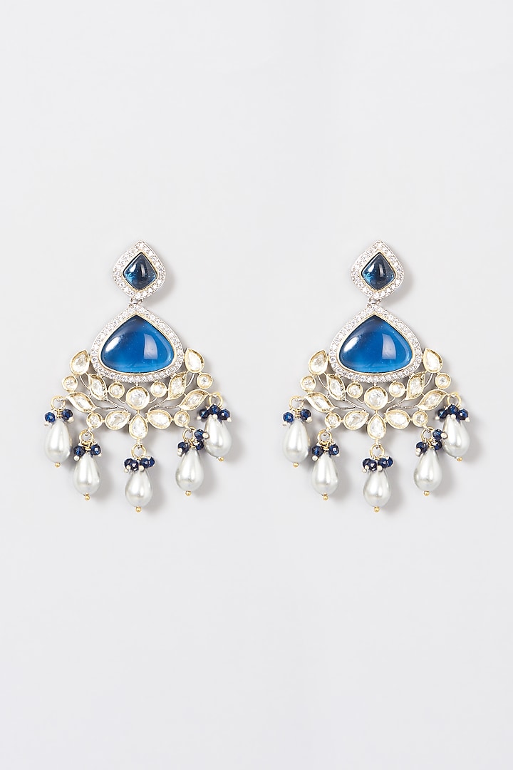 Blue Jadau Earrings by Saga Jewels at Pernia's Pop Up Shop