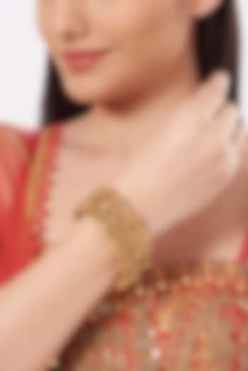 Gold Finish Ghungroo Bangles (Set of 4) by Saga Jewels at Pernia's Pop Up Shop