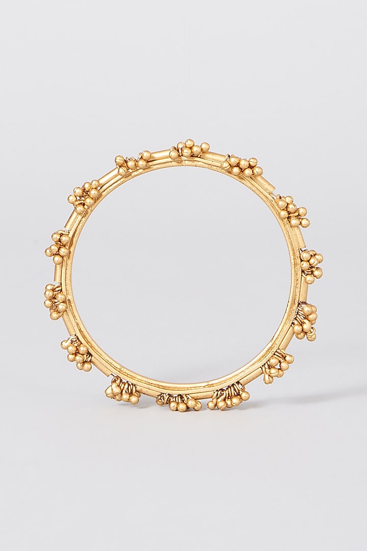 Gold Finish Ghungroo Bangles (Set of 4) by Saga Jewels at Pernia's Pop Up Shop