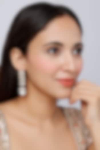 Gold Finish Kundan Polki Dangler Earrings by Saga Jewels at Pernia's Pop Up Shop