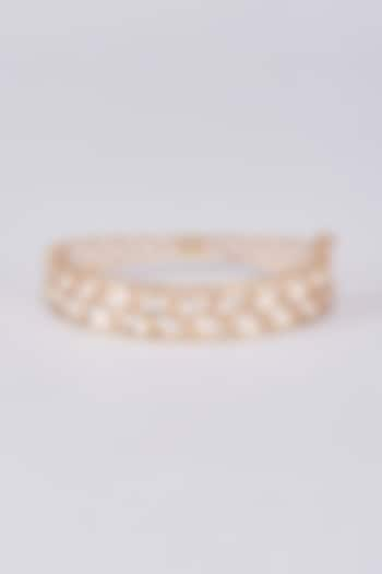 Gold Finish Kundan Polki Bangle by Saga Jewels at Pernia's Pop Up Shop