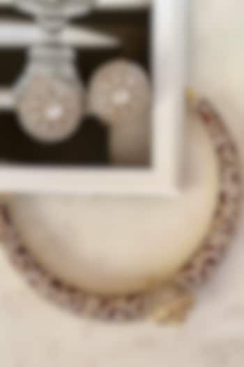 Gold Finish Kundan Polki Red Meenakari Choker Necklace Set by Saga Jewels at Pernia's Pop Up Shop