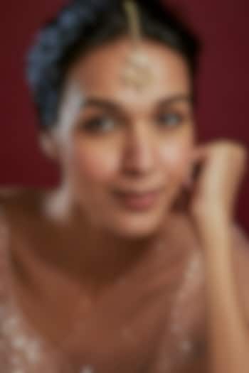 Gold Finish Kundan Polki Maangtikka by Saga Jewels at Pernia's Pop Up Shop